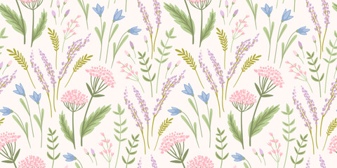 Floral seamless pattern. Vector design for paper, cover, fabric, interior decor and other