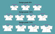 © ClothingArtStudio  - Apparel sewing pattern with chest print design position measurement details vector illustration front views.