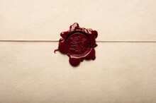 old letter and red wax seal