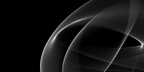Leinwandbilder -  Abstract Black And White Wave Design
