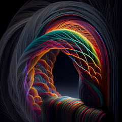 Wall Mural - Fiber optics lights abstract background