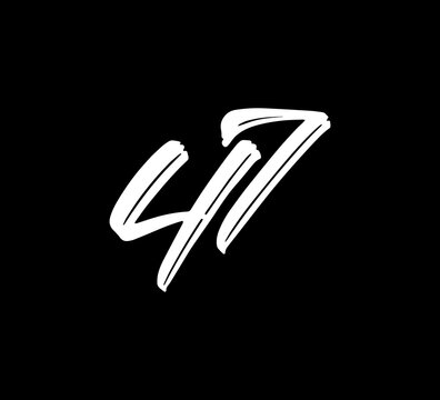 Vector Numbers Logo Handlettering Calligraphy Style 47