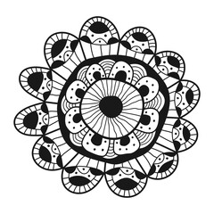 Wall Mural - hand drawn scribble flower. abstract vector line art sketch flower.