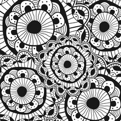 Wall Mural - hand drawn scribble flower. abstract vector line art sketch flower.