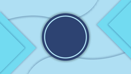 Poster - Abstract blue background with shape and dark blue round. Vector illustration.