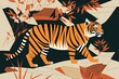 Tiger minimalistic illustration.
Generative AI.