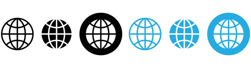 Fototapete - globe icon set. world web icon collections symbol sign, vector illustration