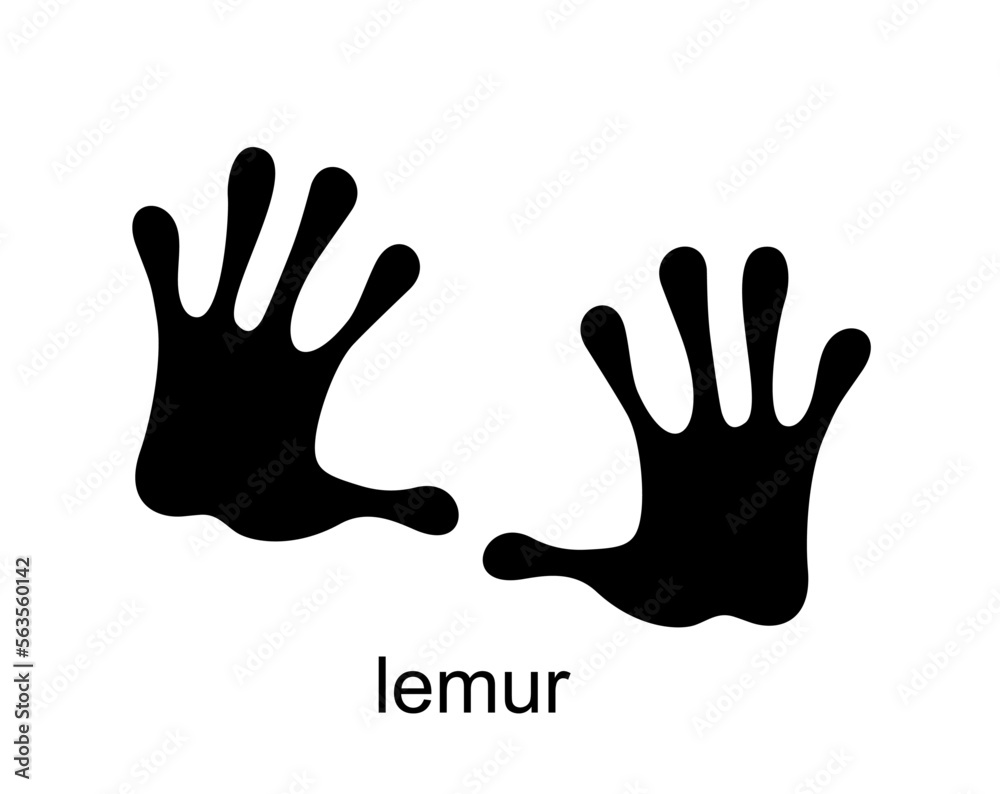 Lemur paw print icon. Lemur footprint steps. Simple illustration of ... - Lemur Cursor Attachment Ideas