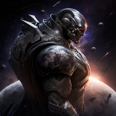 Wall Mural - hero in space with armor