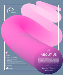 Sticker - simple trendy magenta liquid wave, splash on grey background. corporate identity, flyer vector templ