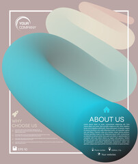 Sticker - simple trendy blue liquid wave, splash on grey background. corporate identity, flyer vector template