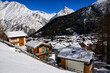 Winter landscape of Saas-Fee, Swiss famous resort, Valais, Wallis, Switzerland, Europe