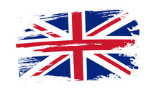 UK Grunge Flag. British National Symbol. United Kingdom Old Grungy Texture. Vector Illustration.