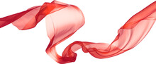 The Red Fabric Fluttering In The Wind On Transparent Background