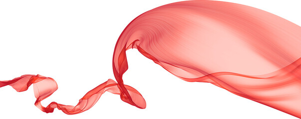 Wall Mural - Abstract flowing transparent red fabric a 3d illustration