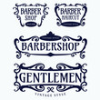 Flourish frames for barbershop label, banner, logo, emblem, menu, sticker and other design