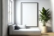 illustration of mock-up wall decor frame is hanging in minimal style , modern contemporary	Generative Ai	