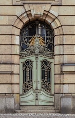 Wall Mural - Carved wooden old door