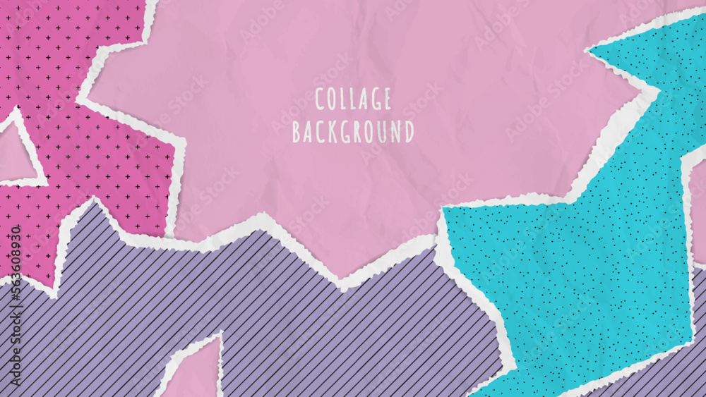 Abstract collage background with torn paper Stock Vector | Adobe Stock