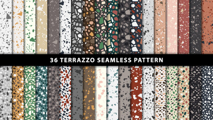 Wall Mural - set of terrazzo style seamless patterns