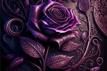 Wallpaper Designe With Purple Flower