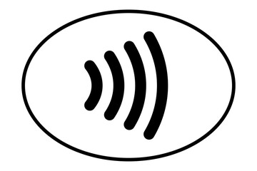 Wireless network icon, sign, and symbol transparent. Contactless NFC wireless Pay sign logo. Tap to pay.