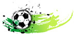 Fototapeta Młodzieżowe - soccer, football, illustration with paint strokes and splashes, grungy mockup, great soccer event