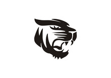 Abstract Tiger Head Icon Logo Template Design Isolated White Background