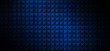 © OneClic - Dark acoustic foam wall with blue light. Recording studio room background with sound proofing texture. Radio broadcast or podcast background with copy space for website banner design