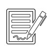 © 121icons - Agreement sign, signature outline icon. Line art vector.
