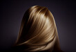 canvas print picture - 
Perfekte, gesunde und glänzende blonde Haare im Fokus eines Portraits. Perfekt für Friseur- Haarfarbe- und Shampoo- werbung. -Generative Ai