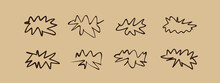 Coffee Doodles, Abstract Brown Pencil, Pen Or Marker Lines. Highlight Shapes. (Vector)