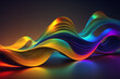 Abstract colorful gradient wave, background pattern chromatic dispersion and thin film spectral effect, 3d rendering, ai generated