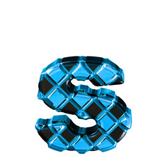 Blue symbol made of rhombuses. letter s