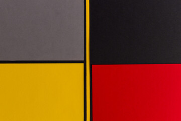 Sticker - Yellow, gray, black and red divided background