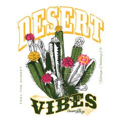 cactus sketch desert vibes, Cactus collection in vector illustration