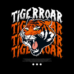 Wall Mural - TIGER BEAST ROAR Streetwear tshirt design