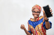 © Boijonell - Selective focus of young African woman holding phone screen to camera