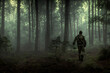 © artefacti - hunter in forest wildlife outdoor AI generated content