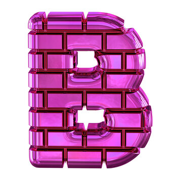 Symbol made from purple bricks. letter b