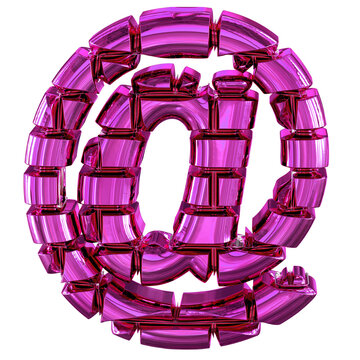 Symbol made from purple bricks