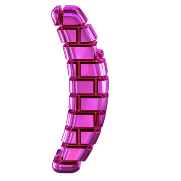 Symbol made from purple bricks