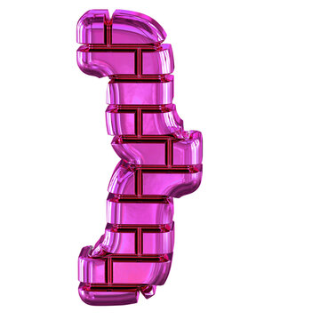 Symbol made from purple bricks