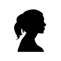 Wall Mural -  silhouette of a young woman's face in profile