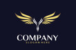Luxury logo letter y with gold wings