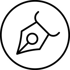 Poster - Pen Lib inside of a Circle Line Icon. Perfect for stores, internet shops, UI, design, articles, books