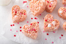 Heart shaped rice krispie treats for Valentine