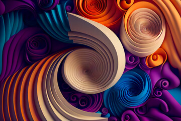Wall Mural - abstract festive background with burning fantastic swirl. surreal 3d wallpaper background. generativ