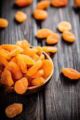 Canvas Print - A full plate of dried apricots.