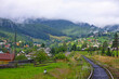 Rural view of Vorokhta village in Carpathian mountains, Ukraine